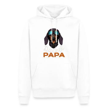 Dackel Papa Vintage Hund Papa Geschenk Wiener - Männer Premium Bio Hoodie - Weiß - Vorne - Nico (187cm)