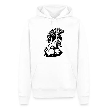 Spartan Warrior Gladiator Muskeln - Männer Premium Bio Hoodie - Weiß - Vorne - Nico (187cm)