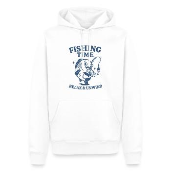 Fishing Time Design - Fishing with fun - Men’s Premium Organic Hoodie - white - Front - Nico (187cm)