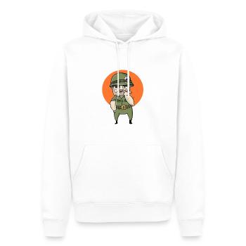 La guerre est un soldat de l’enfer dessin animé - Sweat à capuche Premium bio Homme - blanc - Devant - Nico (187cm)