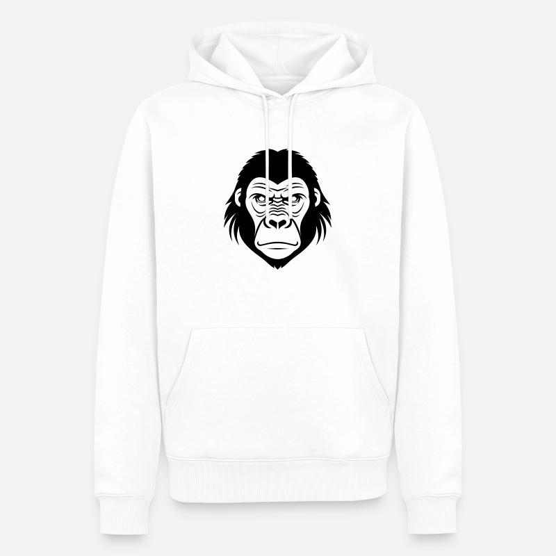 Gorille - Sweat à capuche Premium bio Homme - blanc