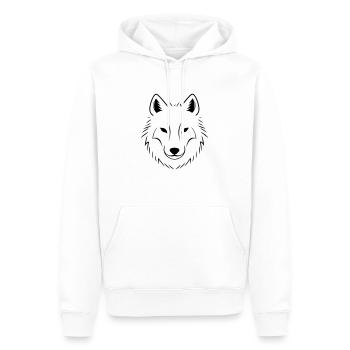 Loup - Sweat à capuche Premium bio Homme - blanc - Devant - Nico (187cm)