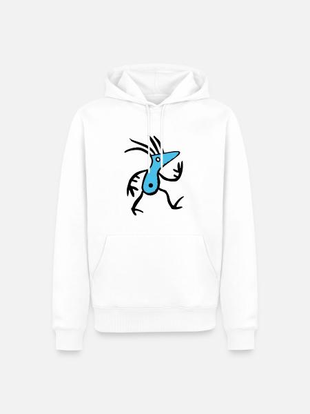 Abstract Blue Creature - Men’s Premium Organic Hoodie - white