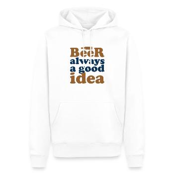 Bier Ist Immer Eine Gute Idee - Männer Premium Bio Hoodie - Weiß - Vorne - Nico (187cm)