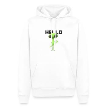 Hello Außerirdisch Alien Lustig - Männer Premium Bio Hoodie - Weiß - Vorne - Nico (187cm)