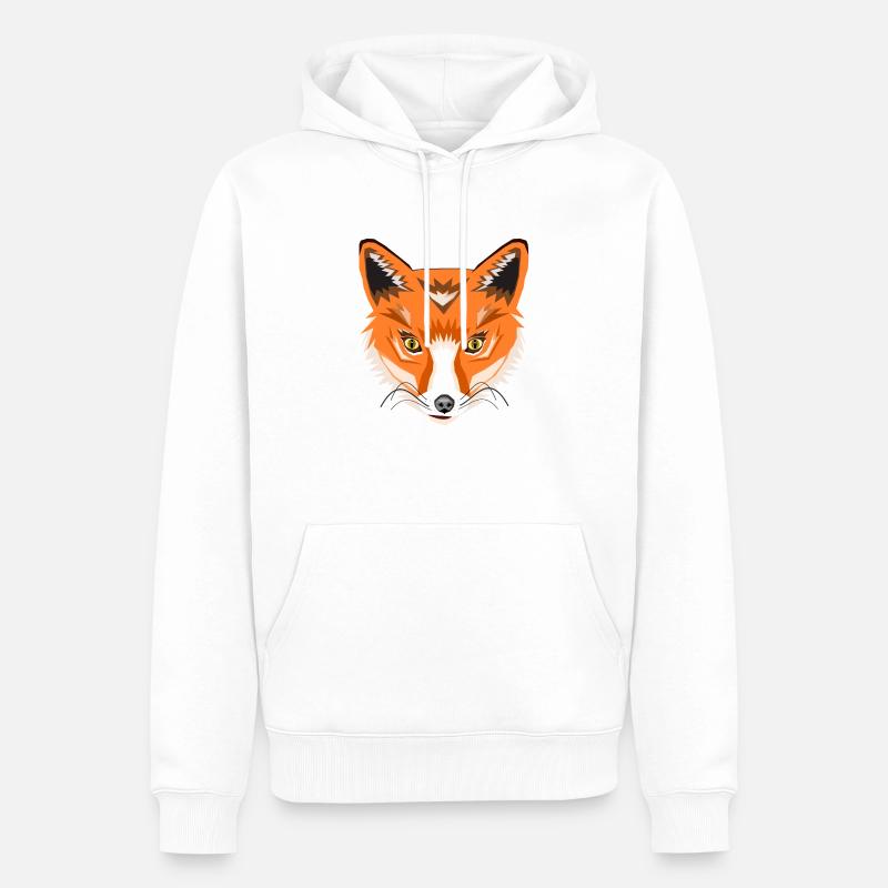 Fuchskopf - Comicstil. - Männer Premium Bio Hoodie - Weiß