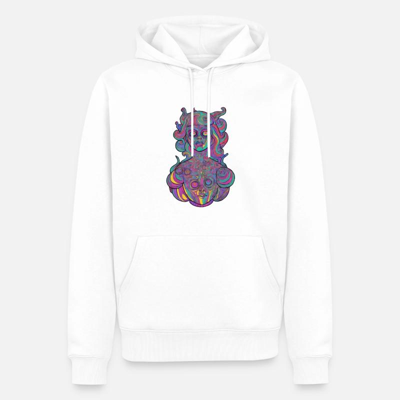 Fille psychédélique - Sweat à capuche Premium bio Homme - blanc