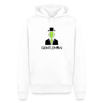 Tennis Match Balle Raquette de Tennis « Tennis Gentleman » - Sweat à capuche Premium bio Homme - blanc - Devant - Nico (187cm)