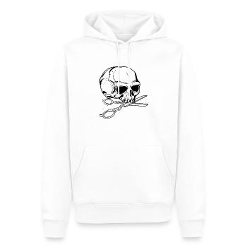 Schneider // Skull // Illustration - Männer Premium Bio Hoodie - Weiß - Vorne - Nico (187cm)