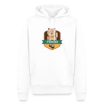 Katze in Tokio - Männer Premium Bio Hoodie - Weiß - Vorne - Nico (187cm)