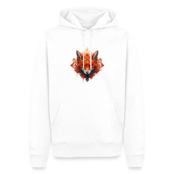 Geometrischer Fuchs in Feuer 2 - Männer Premium Bio Hoodie - Weiß - Vorne - Nico (187cm)
