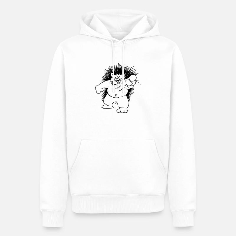 Wut Igel - Männer Premium Bio Hoodie - Weiß