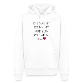 Soins hospitaliers de nuit Nuit sans sommeil - Sweat à capuche Premium bio Homme - blanc - Devant - Nico (187cm)