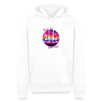 Feel the Beat - London Vibes - Männer Premium Bio Hoodie - Weiß - Vorne - Nico (187cm)