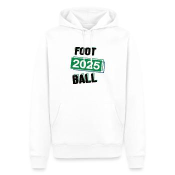 Football Spieler Team Turnier Mannschaft in 2025 - Männer Premium Bio Hoodie - Weiß - Vorne - Nico (187cm)
