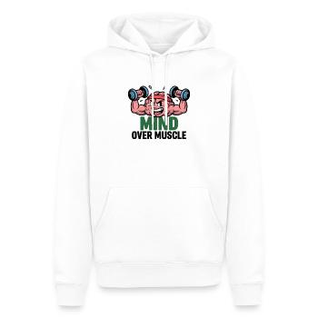 L’ plutôt que les muscles - Sweat à capuche Premium bio Homme - blanc - Devant - Nico (187cm)