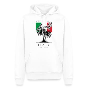 Amalfi Palm Trees Flag Travel Souvenir - Men’s Premium Organic Hoodie - white - Front - Nico (187cm)