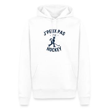J Peux Pas J Ai Hockey - Sweat à capuche Premium bio Homme - blanc - Devant - Nico (187cm)