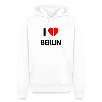 I love berlin Design lustig Herz Liebe - Männer Premium Bio Hoodie - Weiß - Vorne - Nico (187cm)