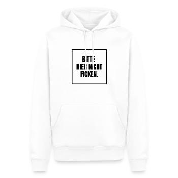 Bitte hier nicht ficken - Männer Premium Bio Hoodie - Weiß - Vorne - Nico (187cm)