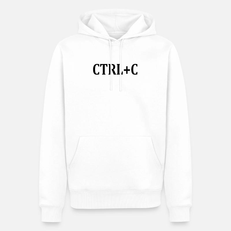 Ctrl + C - Sweat à capuche Premium bio Homme - blanc
