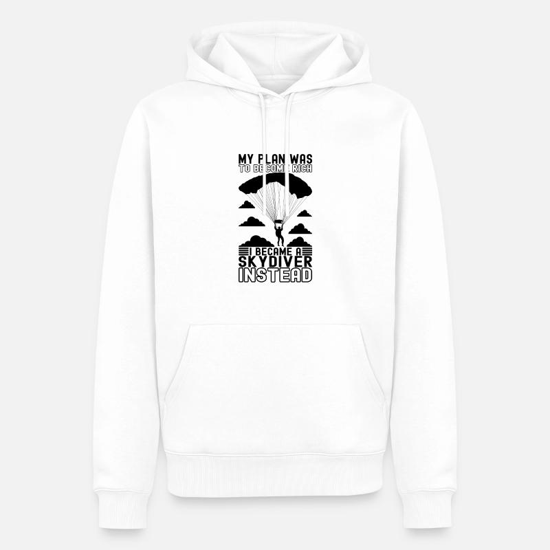 Parachute Parachutist - Men’s Premium Organic Hoodie - white