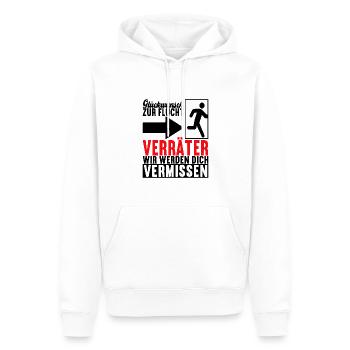 Abschiedsgeschenk Kollege Jobwechsel - Männer Premium Bio Hoodie - Weiß - Vorne - Nico (187cm)