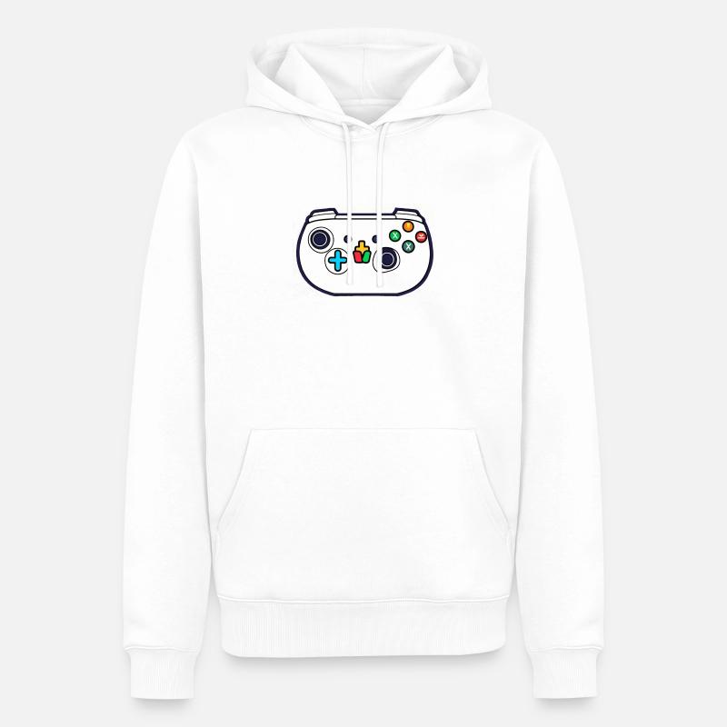 Weißer Videospiel-Controller - Männer Premium Bio Hoodie - Weiß