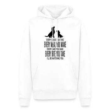 Chien chiens drôles dictons drôles - Sweat à capuche Premium bio Homme - blanc - Devant - Nico (187cm)