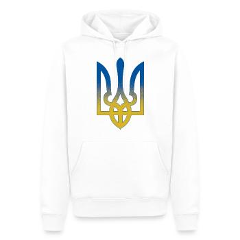 Ukraine Flagge Symbol - Flagge der Ukraine - Männer Premium Bio Hoodie - Weiß - Vorne - Nico (187cm)