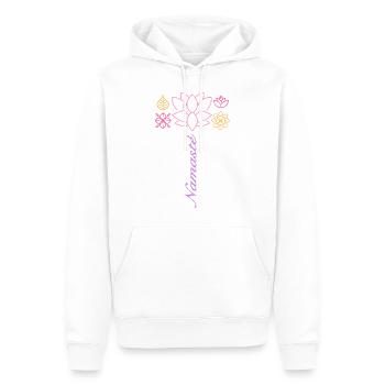 Namaste - Sweat à capuche Premium bio Homme - blanc - Devant - Nico (187cm)