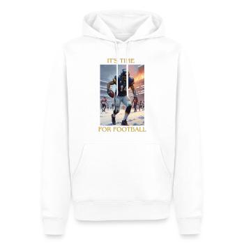 It's Time For Football Design - Männer Premium Bio Hoodie - Weiß - Vorne - Nico (187cm)