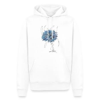 Fleur de bleuet - Sweat à capuche Premium bio Homme - blanc - Devant - Nico (187cm)