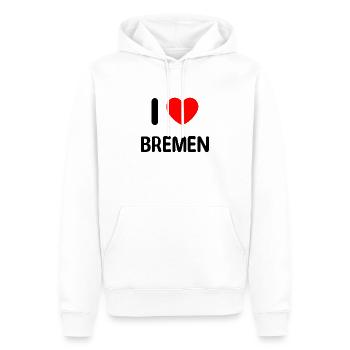 J’adore bremen Design drôle coeur amour - Sweat à capuche Premium bio Homme - blanc - Devant - Nico (187cm)