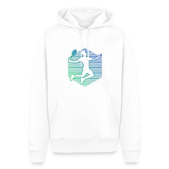 Men's Badminton Players Women's Badminton - Men’s Premium Organic Hoodie - white - Front - Nico (187cm)