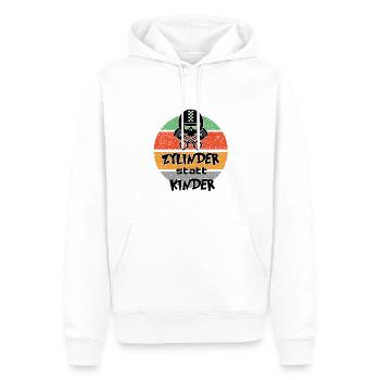 Sprüche Autofahrer Zylinder statt Kinder - Männer Premium Bio Hoodie - Weiß - Vorne - Nico (187cm)