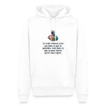T-shirts Stoïcisme : L'inspiration à portée de soi - Sweat à capuche Premium bio Homme - blanc - Devant - Nico (187cm)