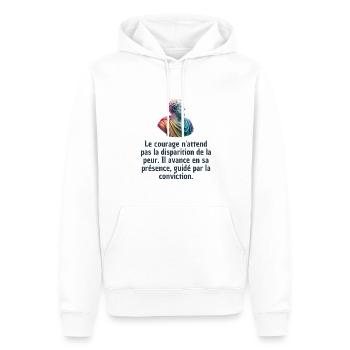 T-shirts Stoïcisme : L'inspiration à portée de soi - Sweat à capuche Premium bio Homme - blanc - Devant - Nico (187cm)