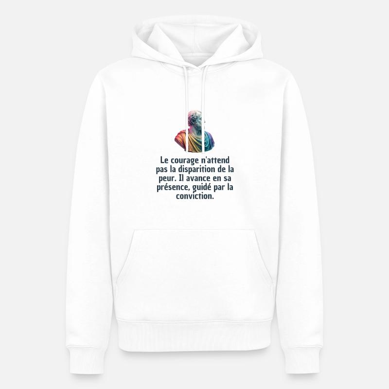 T-shirts Stoïcisme : L'inspiration à portée de soi - Sweat à capuche Premium bio Homme - blanc