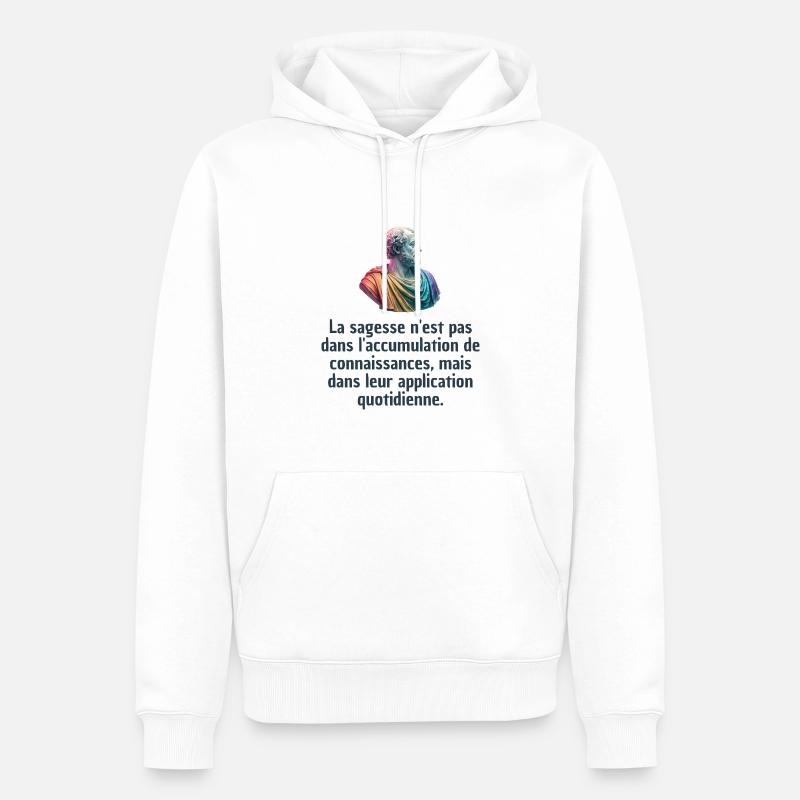 T-shirts Stoïcisme : L'inspiration à portée de soi - Sweat à capuche Premium bio Homme - blanc