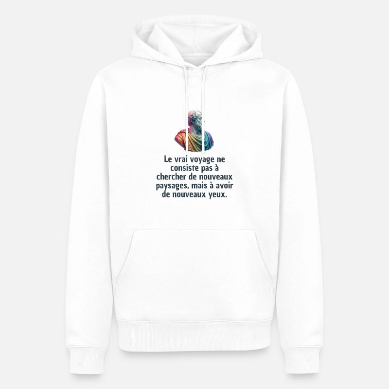 T-shirts Stoïcisme : L'inspiration à portée de soi - Sweat à capuche Premium bio Homme - blanc