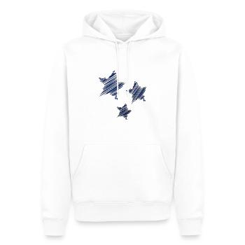 ETOILE. STAR. ETOILES. FÊTE. ANNIVERSAIRE. NOËL. C - Sweat à capuche Premium bio Homme - blanc - Devant - Nico (187cm)