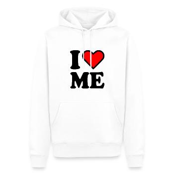 I love me - Männer Premium Bio Hoodie - Weiß - Vorne - Nico (187cm)