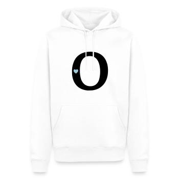 Buchstabe O Anfangsbuchstabe - Männer Premium Bio Hoodie - Weiß - Vorne - Nico (187cm)
