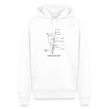 American Football Wide Receiver Passrouten - Männer Premium Bio Hoodie - Weiß - Vorne - Nico (187cm)