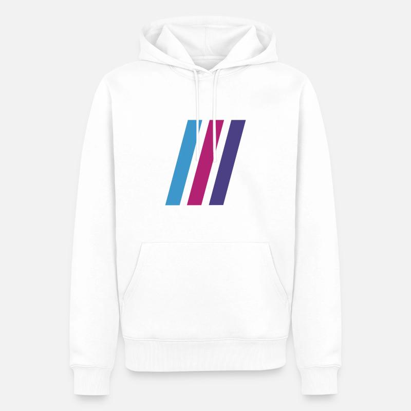 Couleur 3Bar - Sweat à capuche Premium bio Homme - blanc