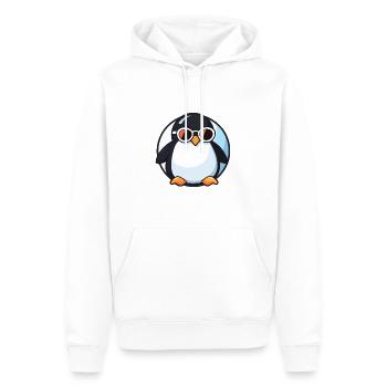 Pingouin avec lunettes de soleil, oiseau antarctique - Sweat à capuche Premium bio Homme - blanc - Devant - Nico (187cm)