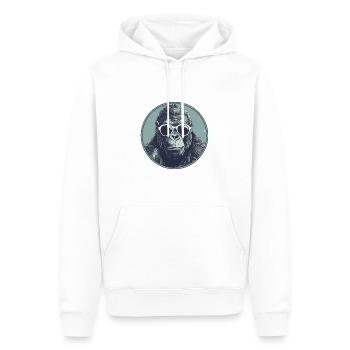 Gorilla mit Sonnenbrille, Affe, Primat - Männer Premium Bio Hoodie - Weiß - Vorne - Nico (187cm)