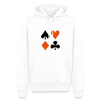 Poker - Männer Premium Bio Hoodie - Weiß - Vorne - Nico (187cm)