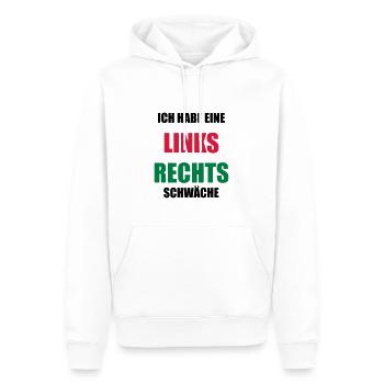Gauche droite faible rouge vert vert rouge - Sweat à capuche Premium bio Homme - blanc - Devant - Nico (187cm)